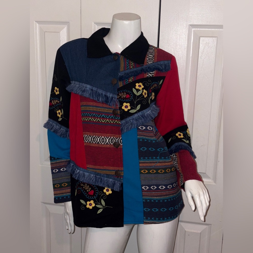 Bohemian Patchwork Jean Jacket - image 1